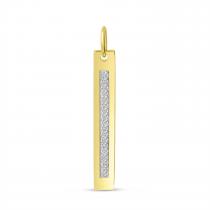 14K Yellow Gold Diamond Vertical Bar Pendant