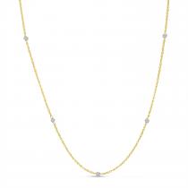 14K Yellow Gold .25 Ct Dashing Diamond by The Yard Necklace