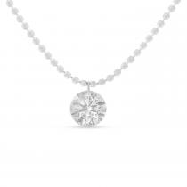 14K White Gold Dashing Diamonds 0.40 ct Single Necklace