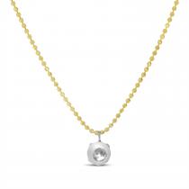 14K Yellow Gold Floating .50 ct Diamond Bead Chain Necklace