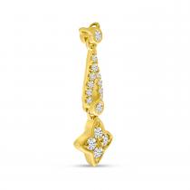 14K Yellow Gold Diamond Drop Clover Necklace