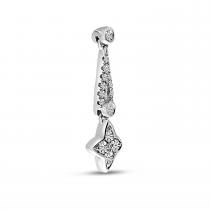 14K White Gold Diamond Drop Clover Necklace