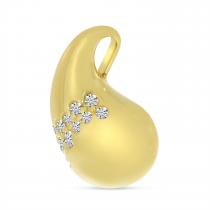 14K Yellow Gold Diamond Teardrop Pendant