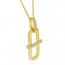 14K Yellow Gold Diamond Link Pendant