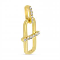 14K Yellow Gold Diamond Link Pendant