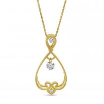 14K Yellow Gold Dashing Diamond .14 Ct Dangle Pear Pendant