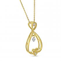 14K Yellow Gold Dashing Diamond .14 Ct Dangle Pear Pendant