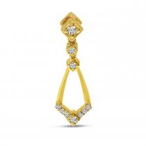 14K Yellow Gold Diamond Geometric Dangle Pendant