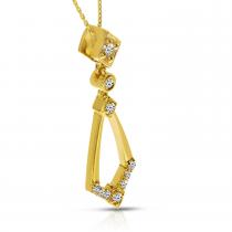 14K Yellow Gold Diamond Geometric Dangle Pendant