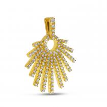 14K Yellow Gold Diamond Burst Fashion Pendant