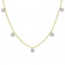 14K Yellow Gold Diamond Dashing Diamond 18 inch Necklace