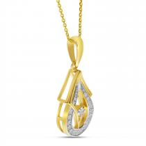 14K Yellow Gold Diamond Geometric Pear Pendant