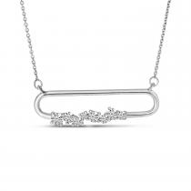 14K Yellow Gold Diamond Paperclip Necklace