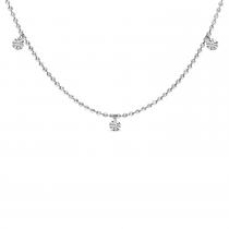 14K White Gold Diamond By the Yard .15 Ct Dashing Diamond 18 inch Necklace