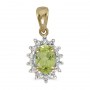 14k Yellow Gold Oval Peridot And Diamond Pendant