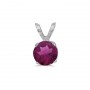 14k White Gold Round Rhodolite Garnet Pendant