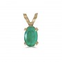 14k Yellow Gold Oval Emerald Pendant