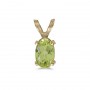 14k Yellow Gold Oval Peridot Pendant