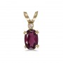 14k Yellow Gold Oval Rhodolite Garnet And Diamond Filagree Pendant