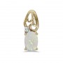 14k Yellow Gold Oval Opal And Diamond Pendant