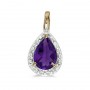 14k Yellow Gold Pear Amethyst Pendant