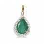 14k Yellow Gold Pear Emerald Pendant