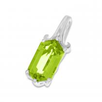 14K White Gold Hexagon Peridot Pendant