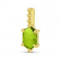 14K Yellow Gold Hexagon Peridot Beaded Pendant