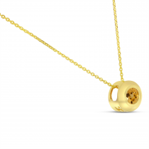 14K Yellow Gold Citrine Round Bezel Necklace