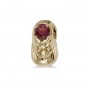 10k Yellow Gold Round Garnet Baby Bootie Pendant