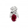 14K White Gold Oval Ruby and Diamond Pendant