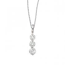 14K White Gold 3 Stone 1 Ct Graduated Diamond Pendant