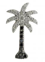 14K White Gold .50 Ct Diamond Palm Tree Pendant