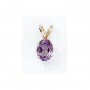 14K Yellow Gold Oval Amethyst Pendant