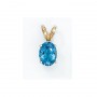 14K Yellow Gold Oval Blue Topaz Pendant