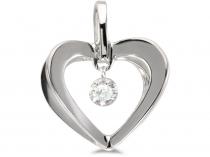 14K White Gold Diamond Dashing Diamonds Pendant