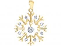 14K Yellow Gold Diamond Dashing Diamonds Pendant