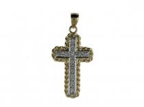 14K Yellow Gold Diamond Cross Pendant