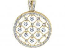 14K Yellow Gold Diamond Dashing Diamonds Pendant