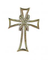 14K Yellow Gold Diamond Cross Pendant