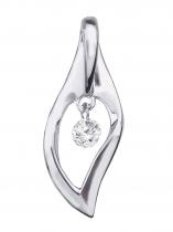 14K White Gold Diamond Dashing Diamonds Pendant