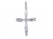 14K White Gold Braided Cross Pendant