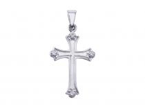 14K White Gold Diamond Cross Pendant