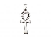 14K White Gold Greek Cross Pendant