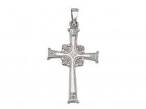 14K White Gold Large Cross Pendant