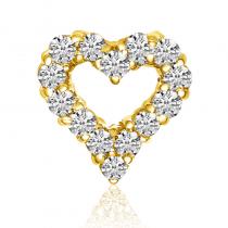 14K Yellow Gold Diamond Heart Pendant