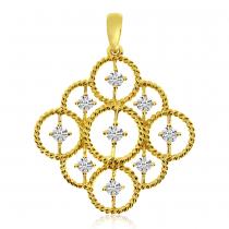 14K Yellow Gold Diamond Rope Fashion Pendant