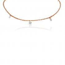 14K Rose Gold Diamond By the Yard .30 Ct Dashing Diamond 16 inch Necklace