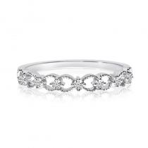 14K White Gold Diamond Braided Stackable Band