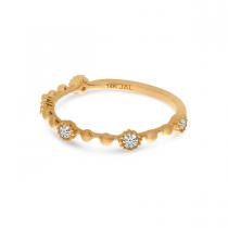 14K Rose Gold Diamond Ball Stackable Ring